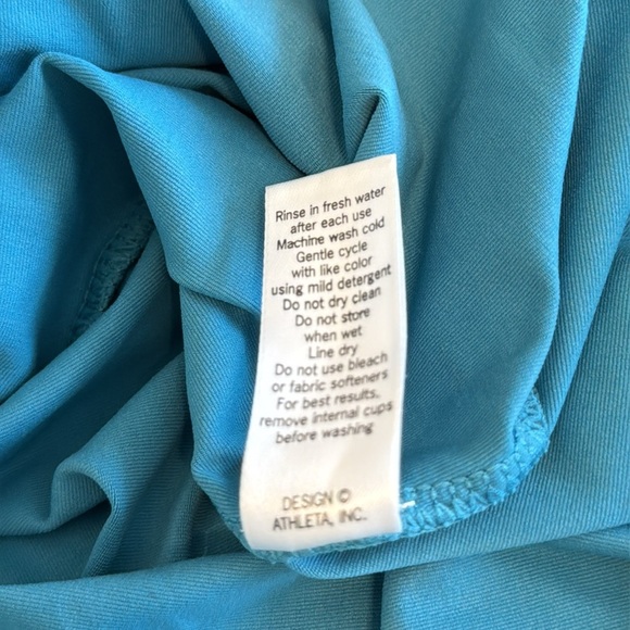 Athleta Women’s Medium Shorebreak Swim Dress Beach Summer Teal Racerback - Picture 7 of 8